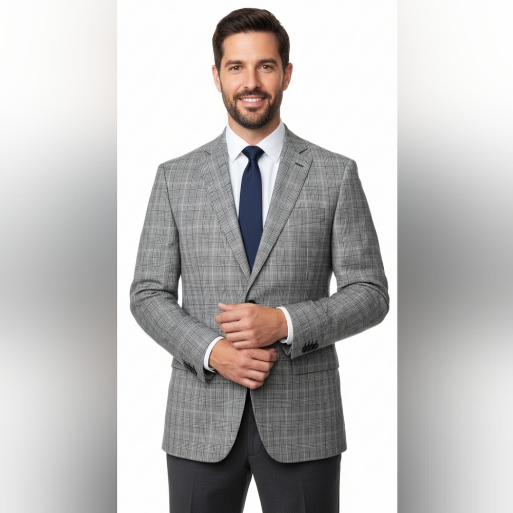 “HUGO BOSS"Men’s Slim Fit Suit Grey Jacket Blazer – Classic Elegant Formal Wear